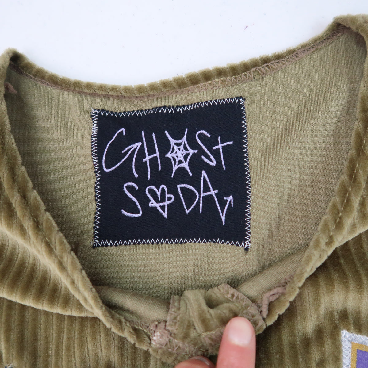 "U CAN F OFF" Ghost Soda Patchwork Cardigan - Small