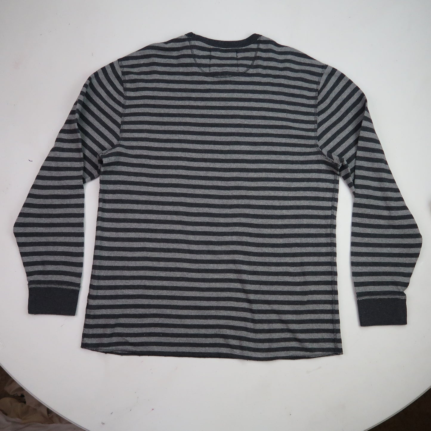 "Melted Visions” Striped Gray Thermal - XL