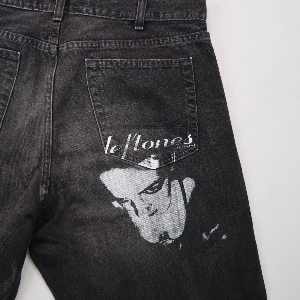 “Around the Fur" Black Distressed Jeans - XL