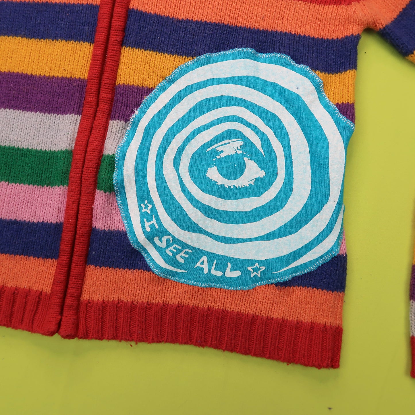 "I See All (Eye Spiral)" Rainbow Sweater - Small