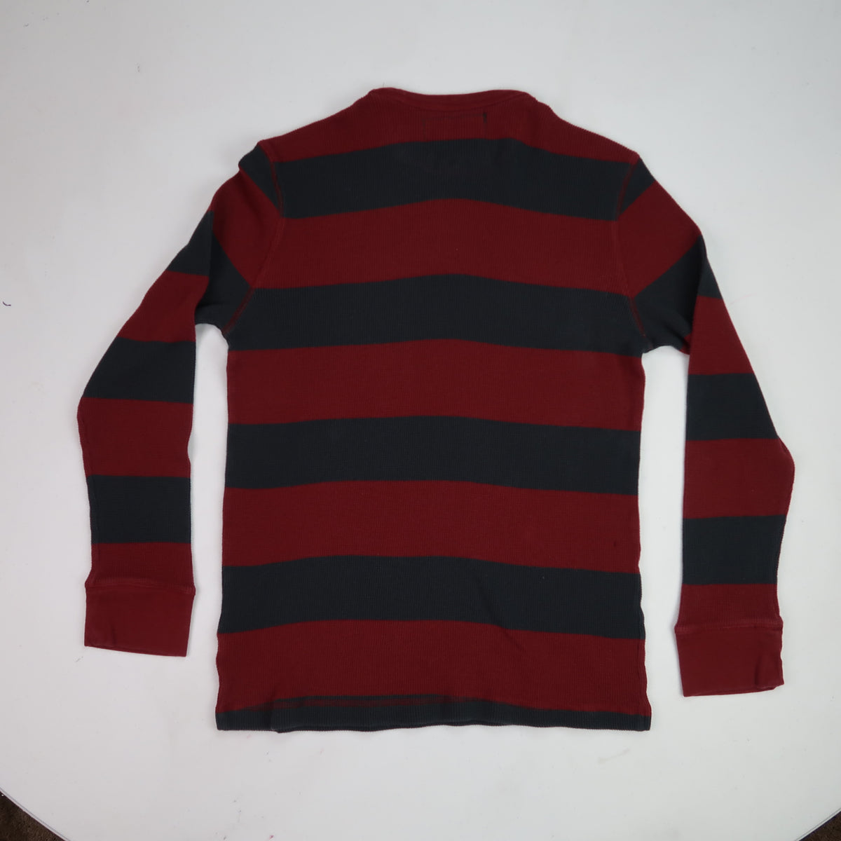 "I See All" (Eye Spiral) Red Striped Thermal Long Sleeve - Large