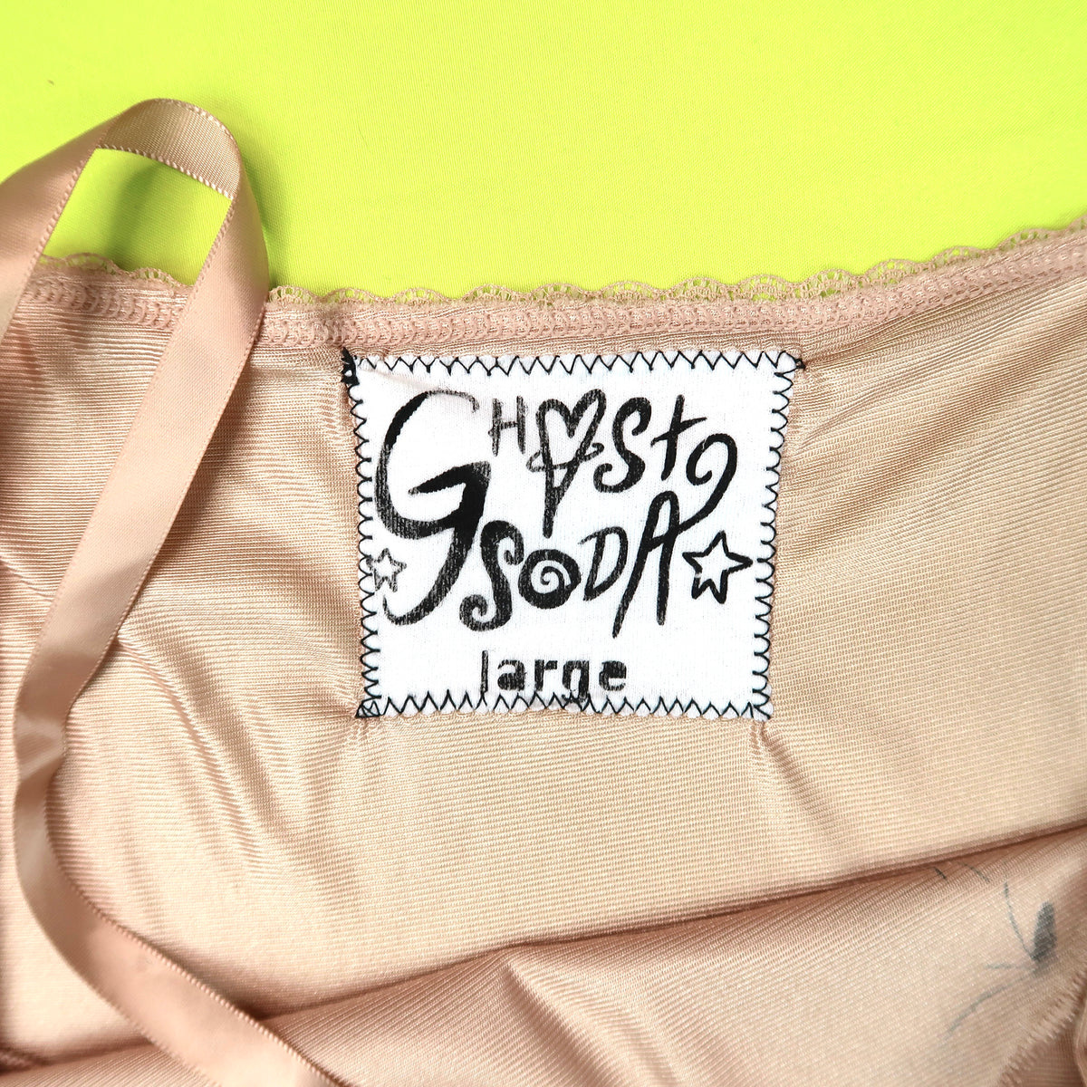 “I Love Spiders" Beige Slip Dress - Large
