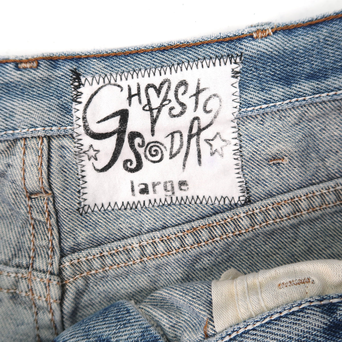 "Cobweb Club" Denim Shorts - large