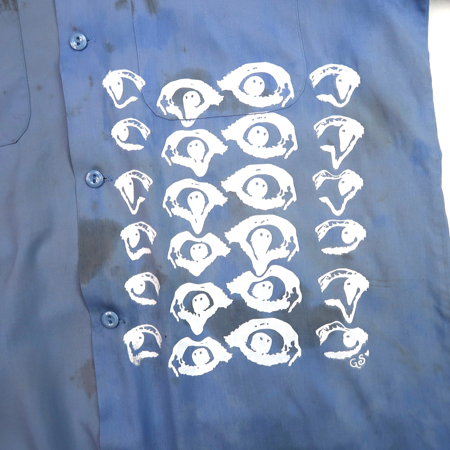 "Melted Visions" Vintage 80s Mechanic Button Up - Small