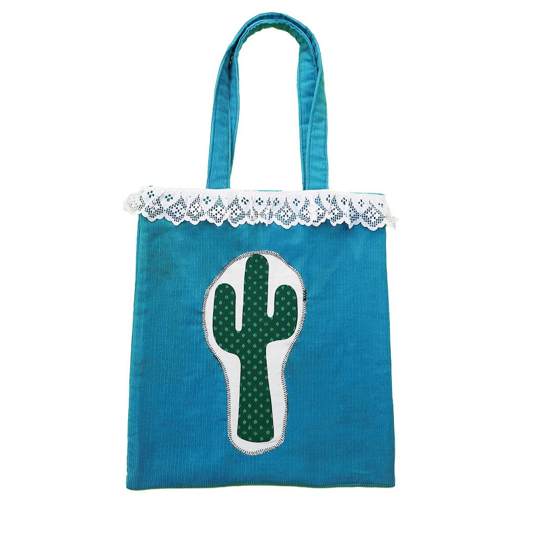 1OF1 "Western Coquette" Teal Tote Bag