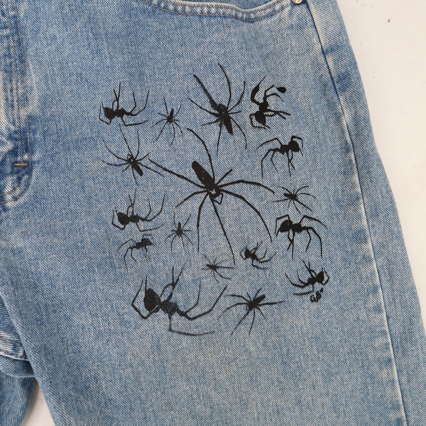 "I Love Spiders" Vtg Denim - Large
