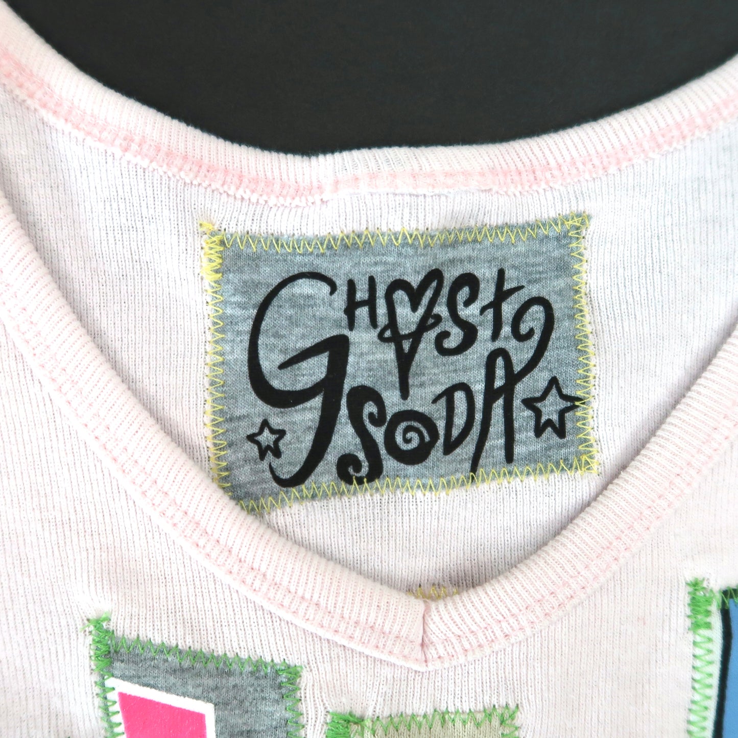 "Love Your Friends" Ghost Soda Patchwork Top - Medium