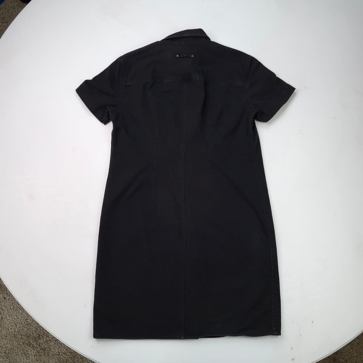 "Grim Skull" Black Denim Dress - Medium