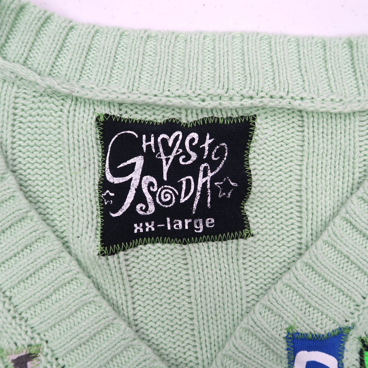 1OF1 "I REALLY LOVE BUGS" Ghost Soda Patchwork Sweater - 2XL
