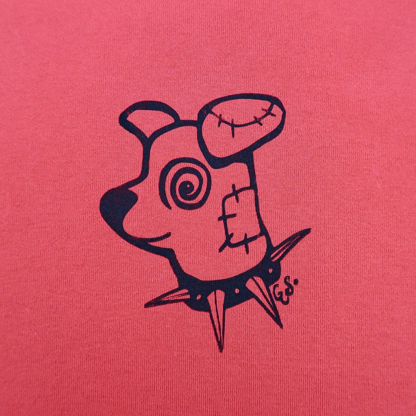 "Patches the Dog" Red Fitted Tee - XL