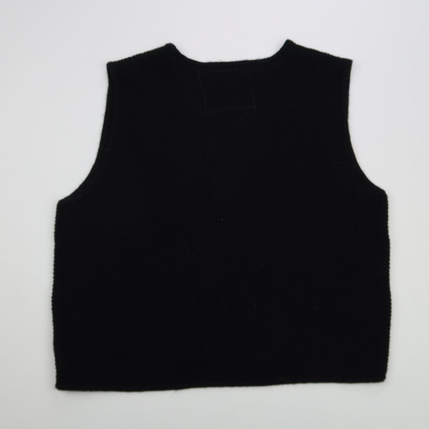 "Patches the Dog" Black Sweater Vest - Medium