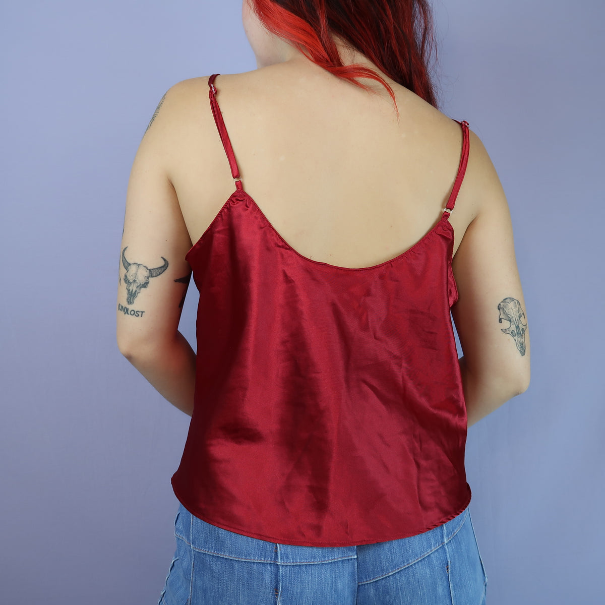 "Melted Visions" Red Satin Tank - Large