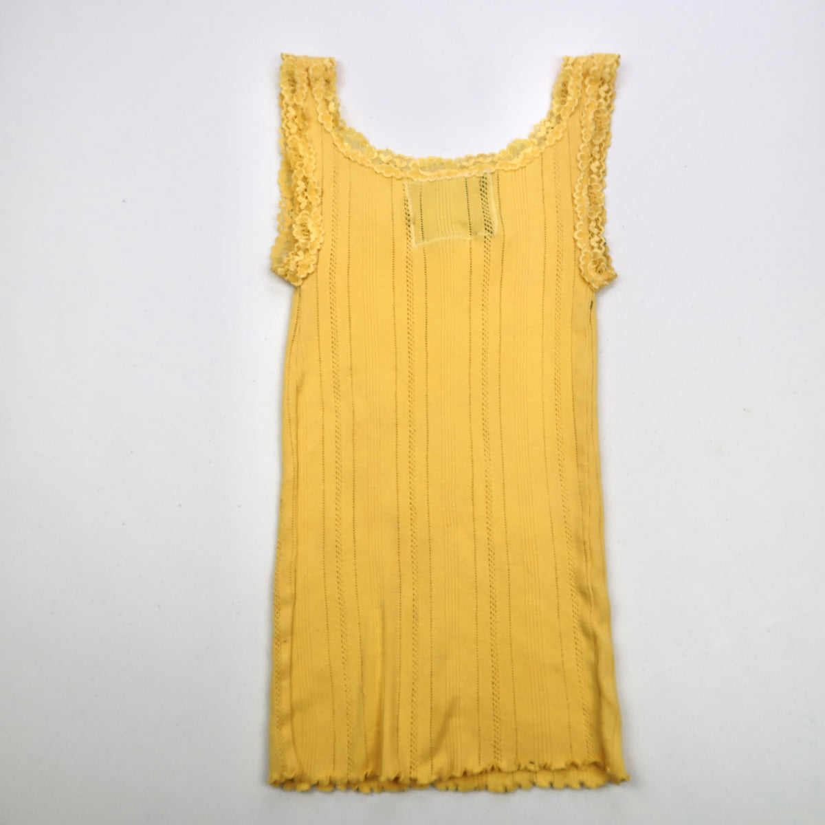 "I Love Spiders" Yellow Lace Tank Top - Small