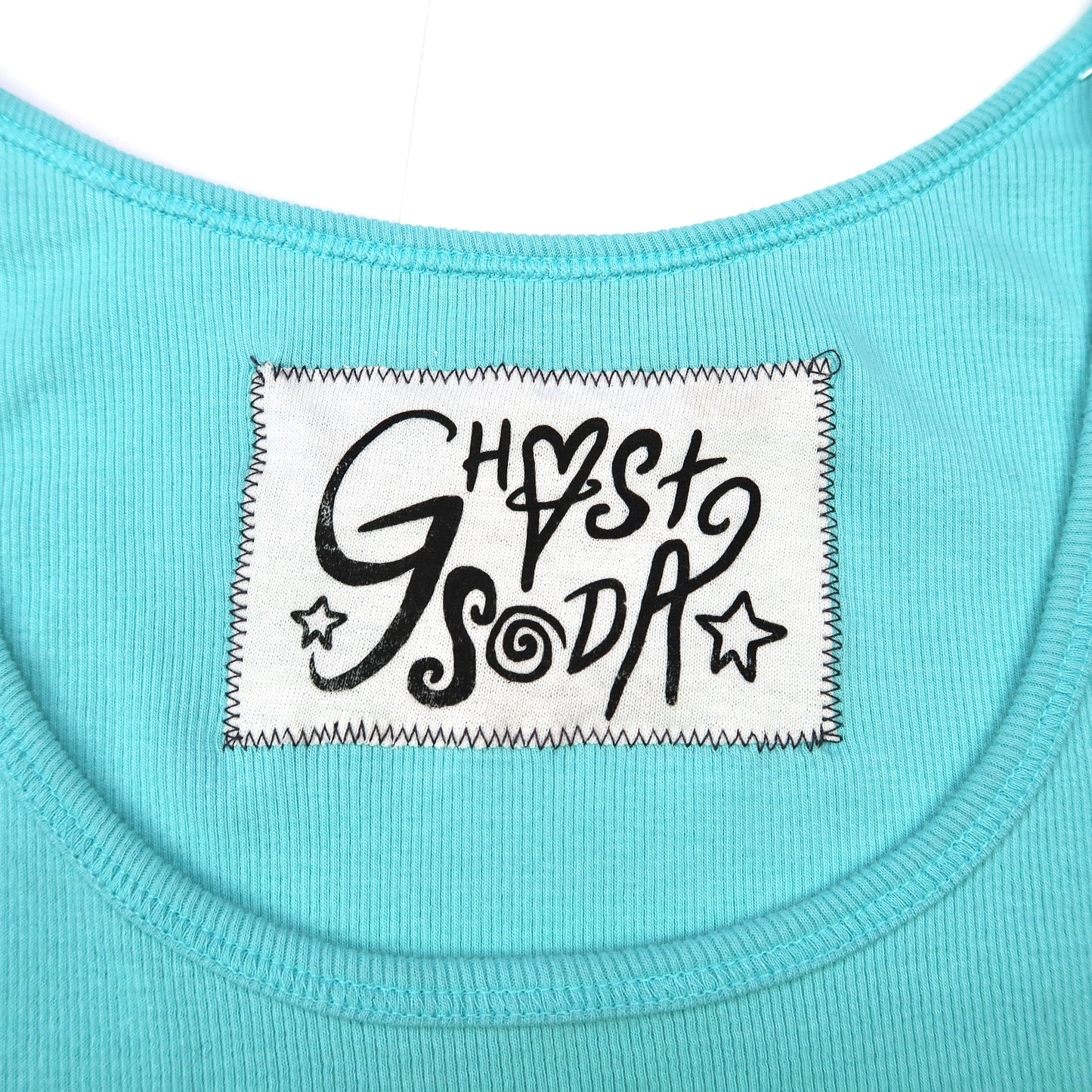 "Grim Skull" Blue Crop Top - Large
