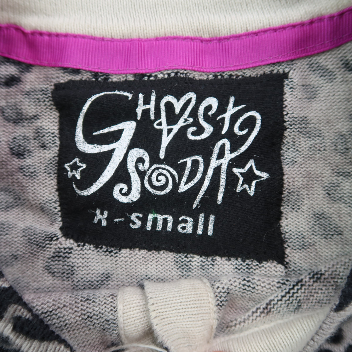 "Grim Skull" Cheetah Print Cardigan Top - XS