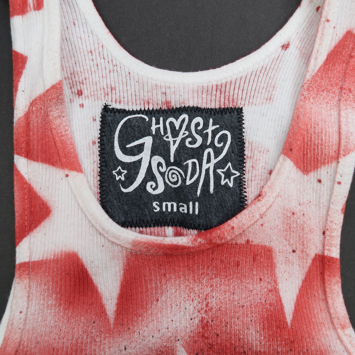 "Superstar" Red and White Star Tank Top - Small