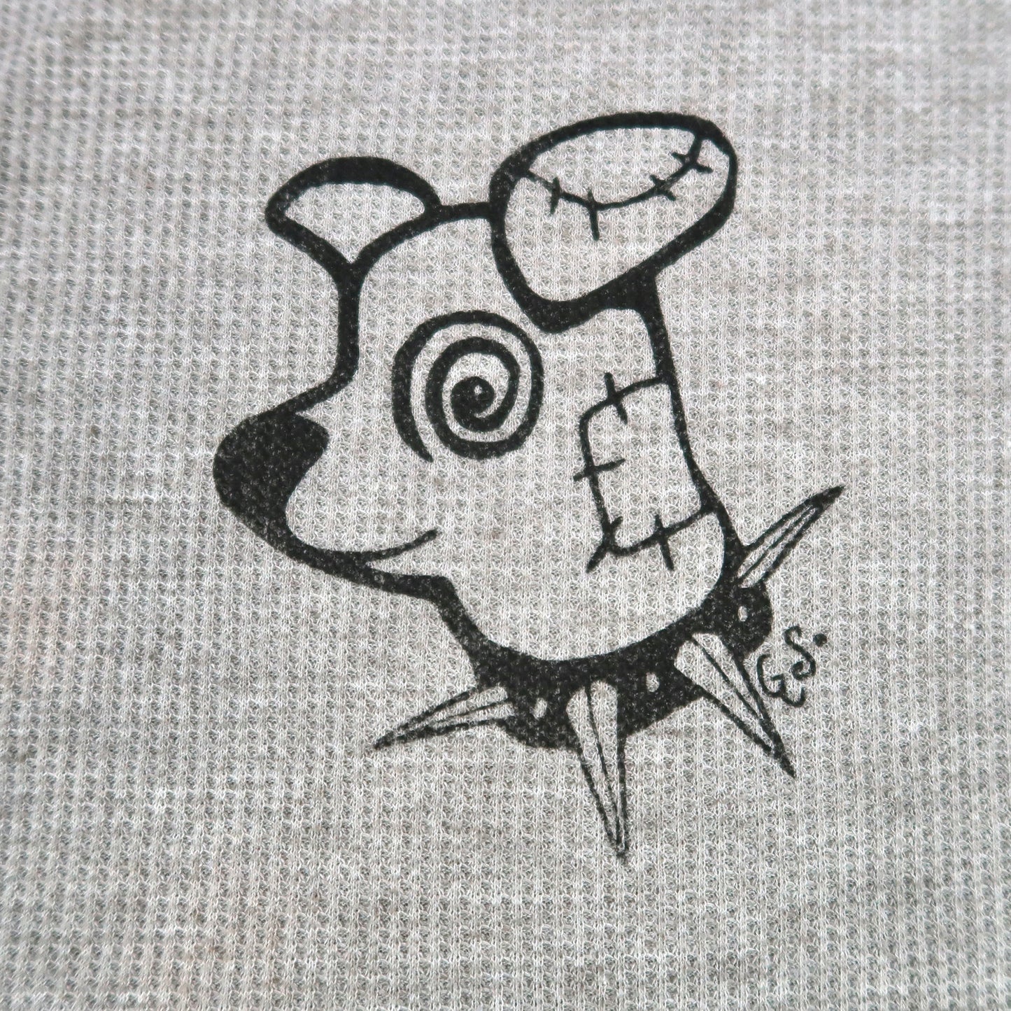 "Patches the Dog" Gray Thermal Top - Medium
