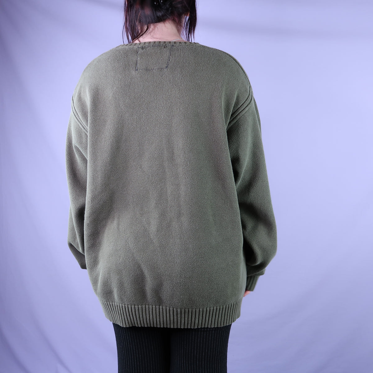 "Patches the Dog" Army Green Sweater - XL
