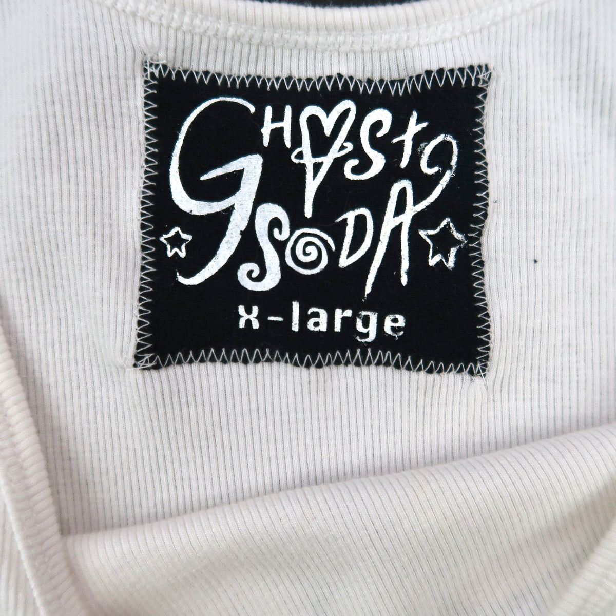 "Patches the Dog" White Tank - XL