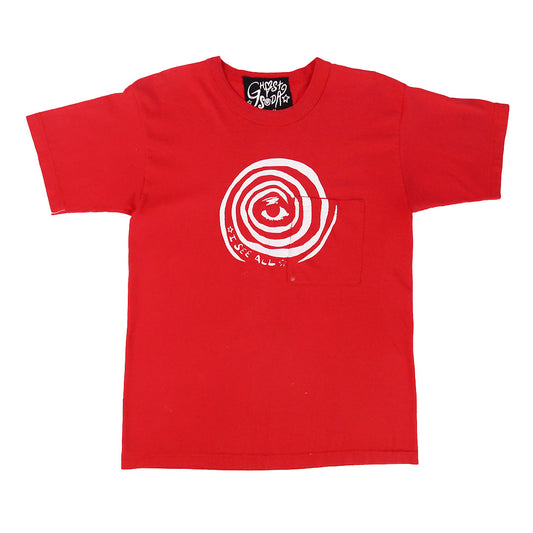 "I See All (Eye Spiral)" Red  Pocket T-Shirt - Small