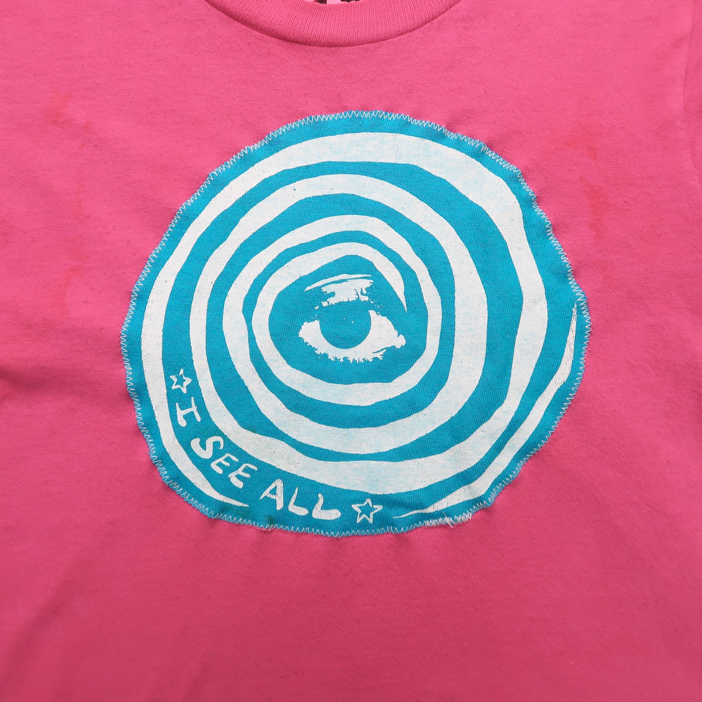 "I See All (Eye Spiral)" Pink Baby Tee - X-Small