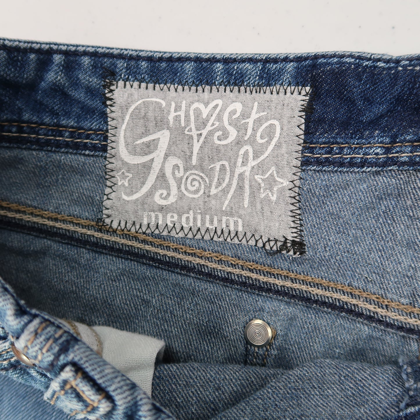 "CHEETAH STAR" Ghost Soda Patchwork Star Shorts - Medium