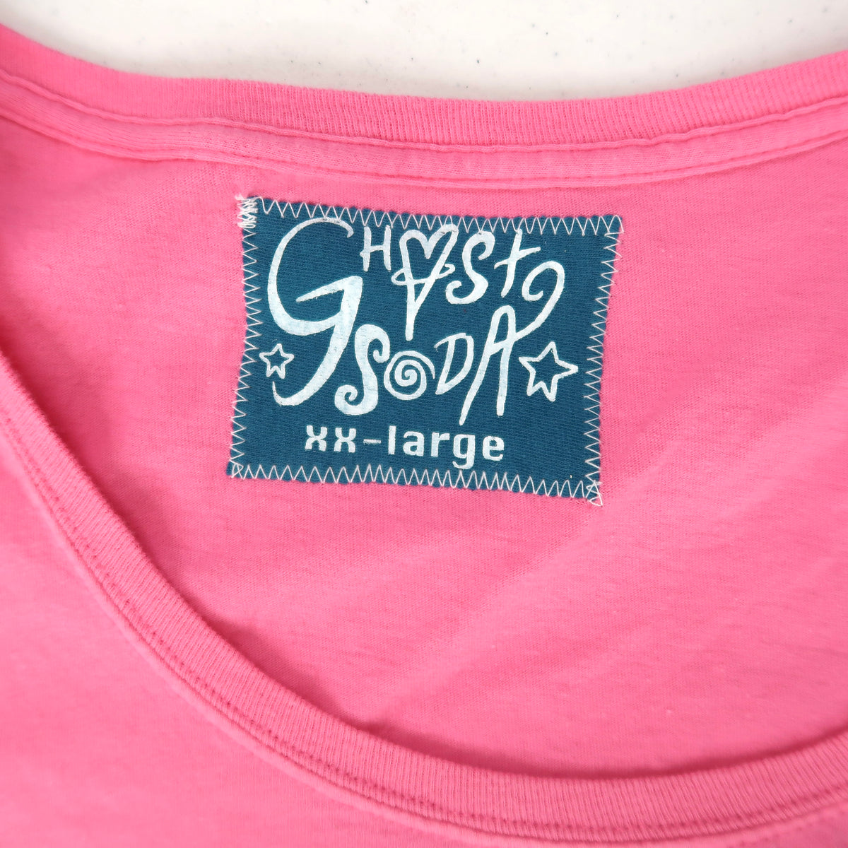 "Melted Visions" Pink Scoopneck Shirt - XXL