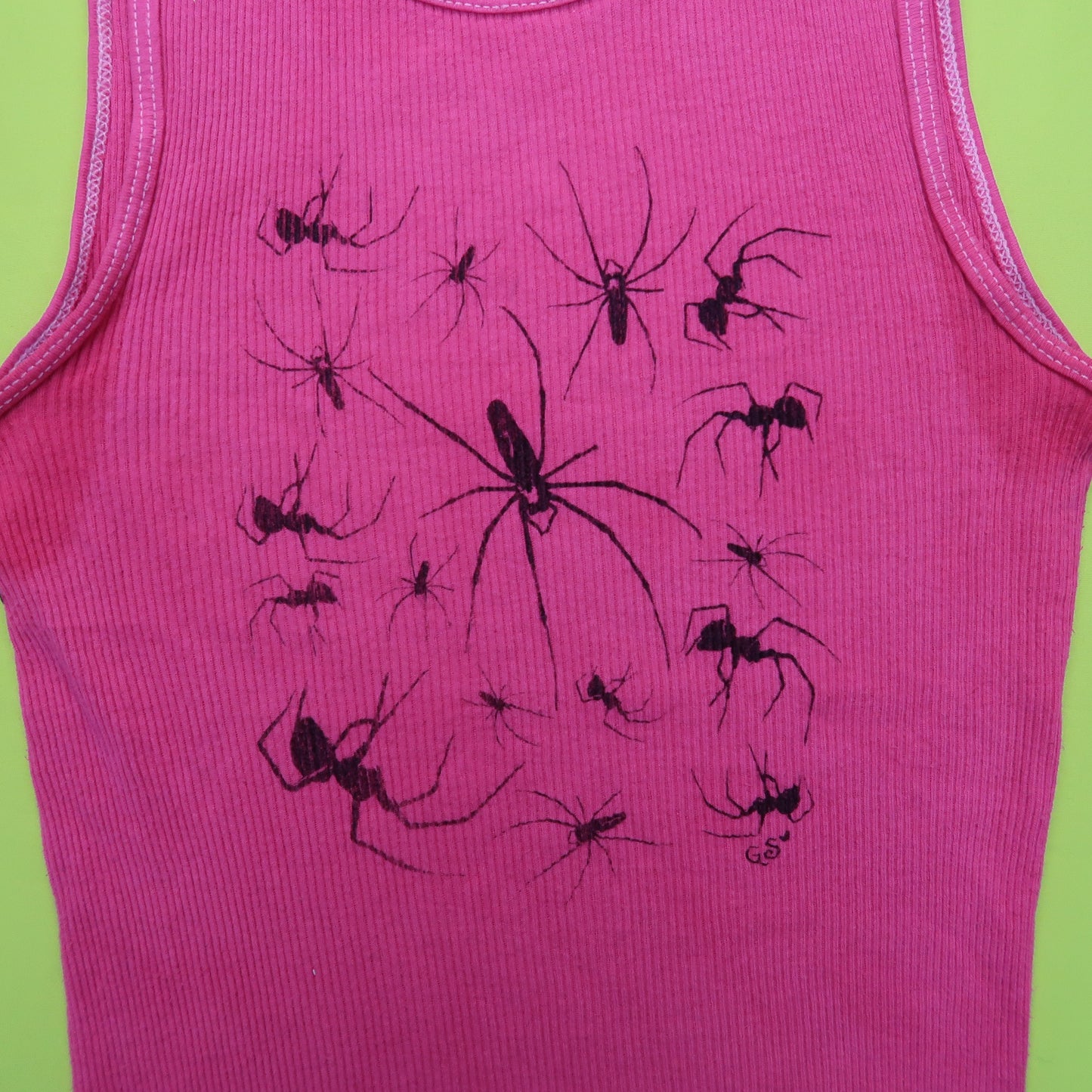"I Love Spiders" Pink Distressed Tank - Medium