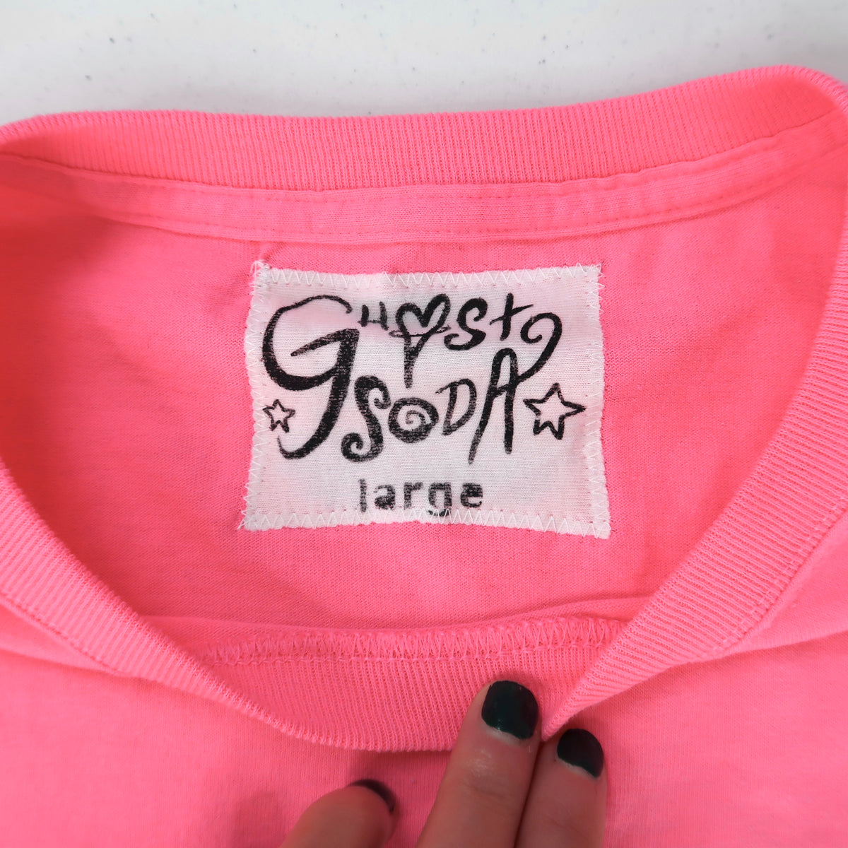 "Melted Visions" Neon Pink T-shirt - Large