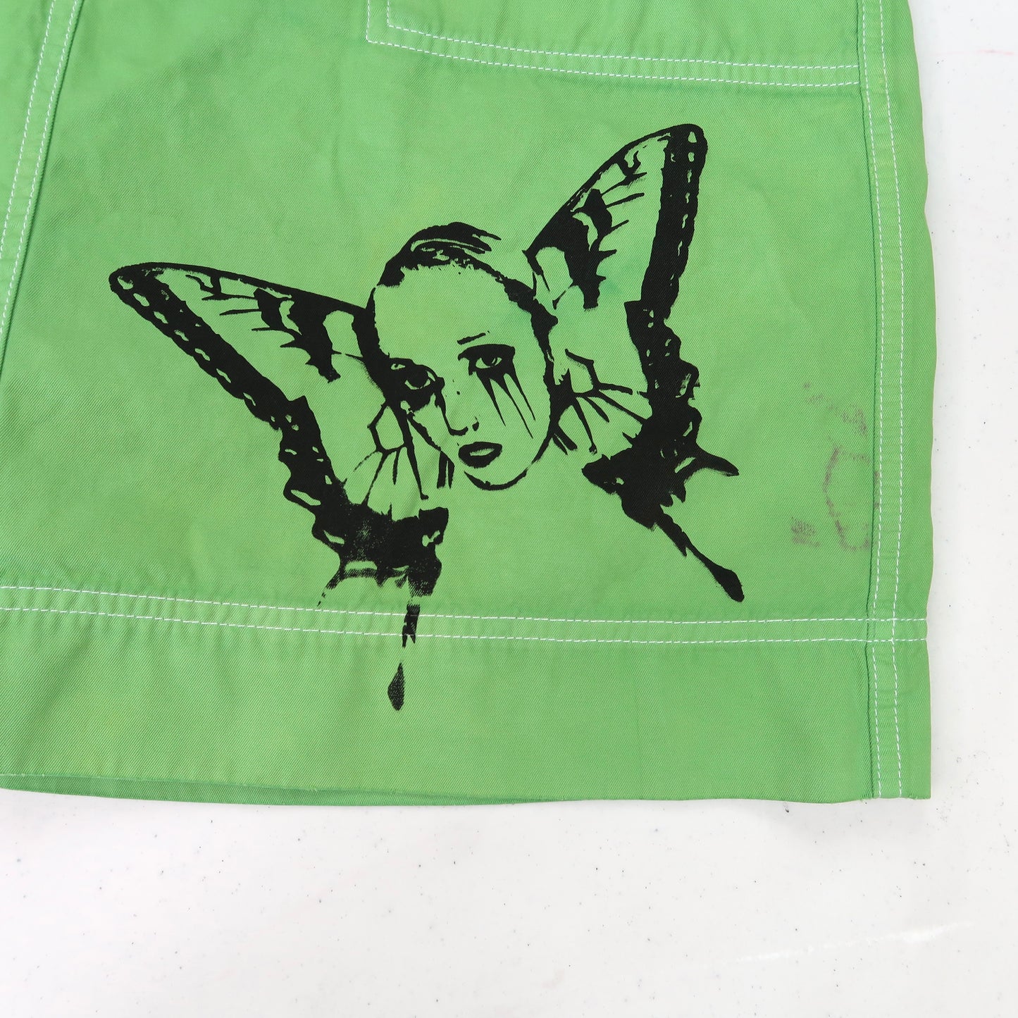 "Weeping Butterfly" Apple Green Skort - Large