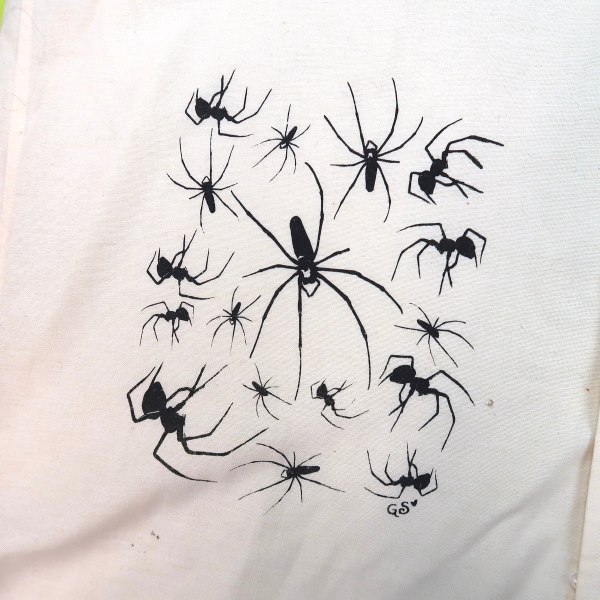 “I Love Spiders” Cream Button Up - XXL