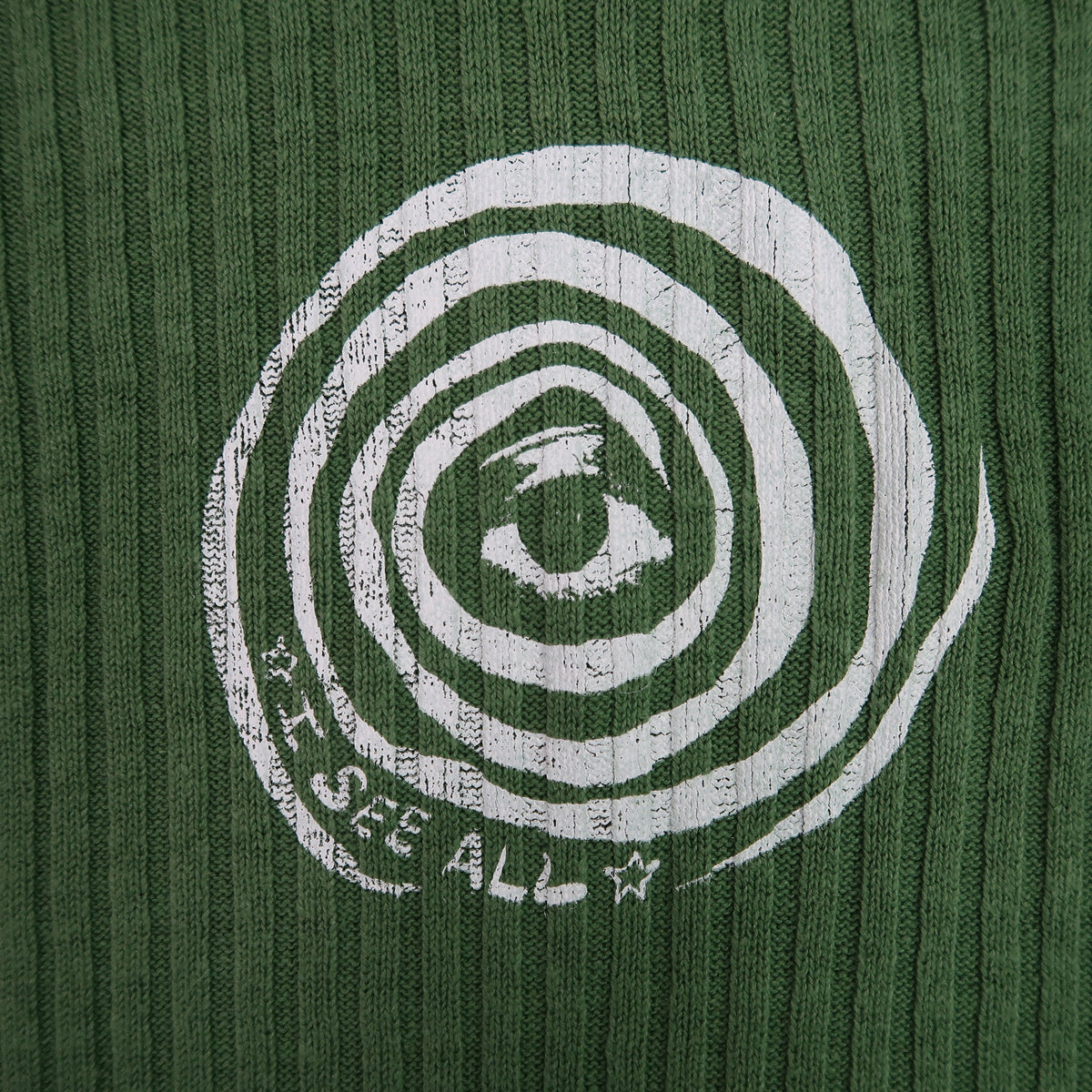 "I See All" (Eye Spiral) Green Turtleneck Sweater - Large