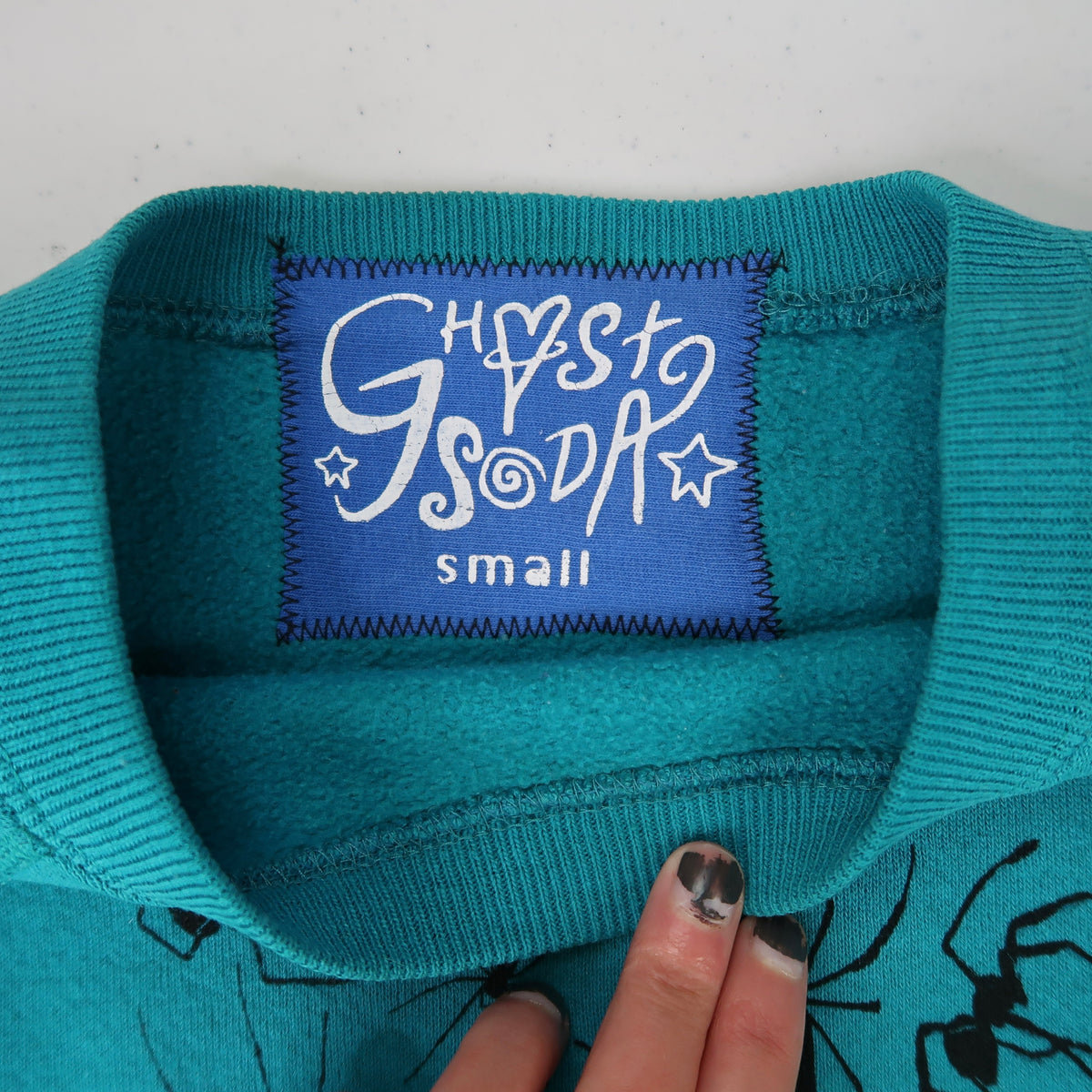 "I Love Spiders" Teal Sweatshirt - Small