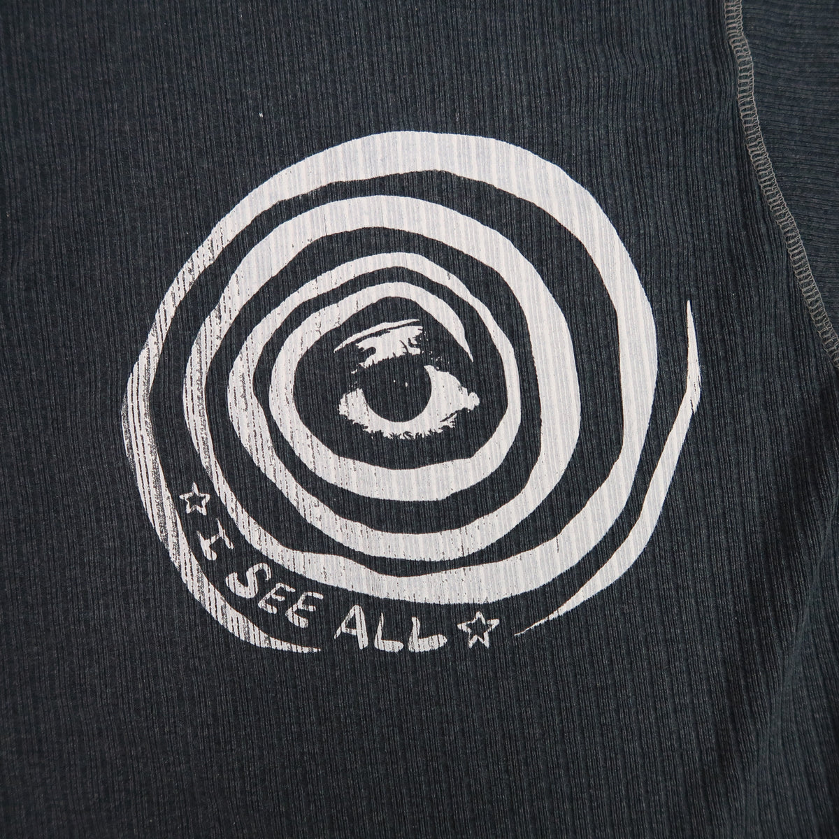 "I See All" (Eye Spiral) Navy Button Long Sleeve - XL