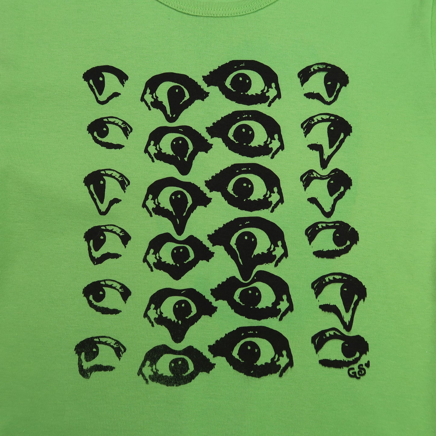 "Melted Visions" Green Baby Tee (Black Version)