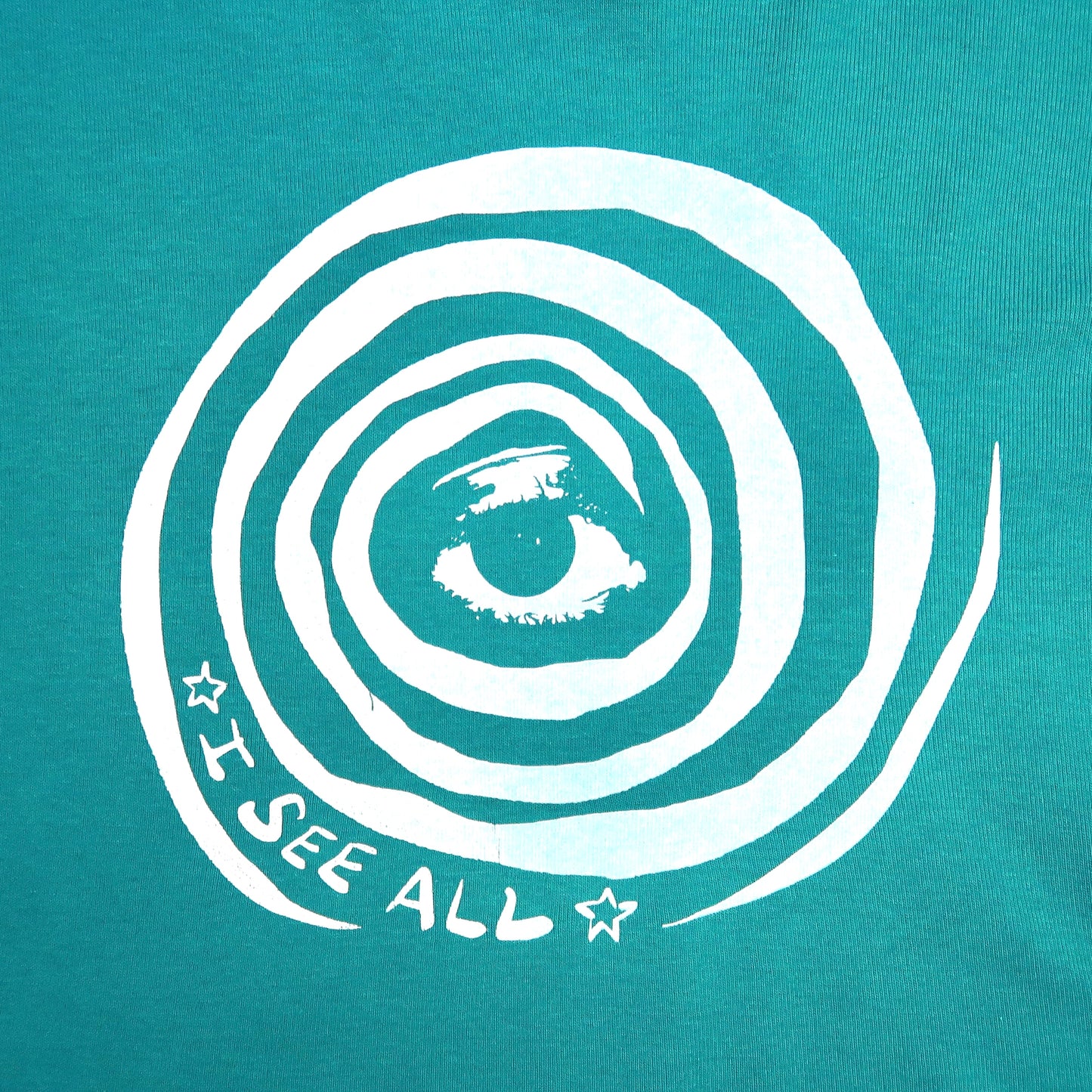 "I See All" (Eye Spiral) Teal Baby Tee