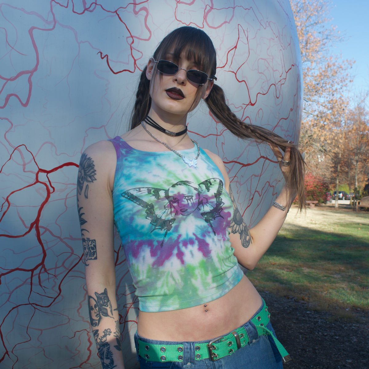 "Weeping Butterfly" Tie Dye Tank - XS