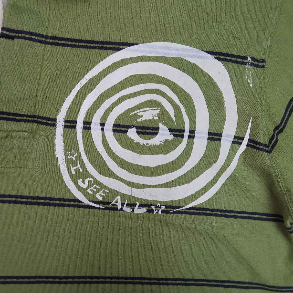 "I See All" (Eye Spiral) Green Polo Long Sleeve - Large