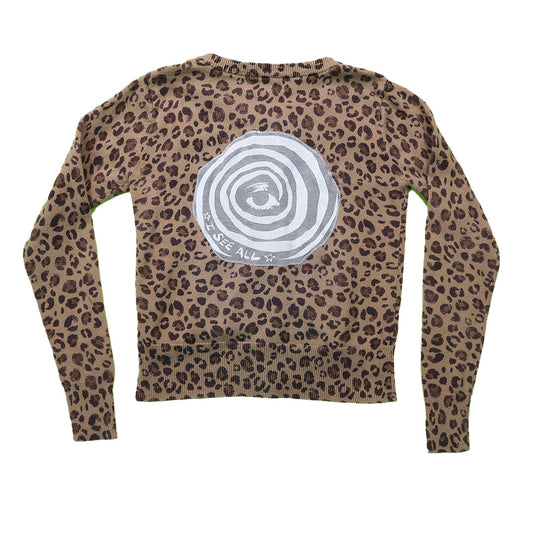 "I See All (Eye Spiral)" Cheetah Sweater - X-Small