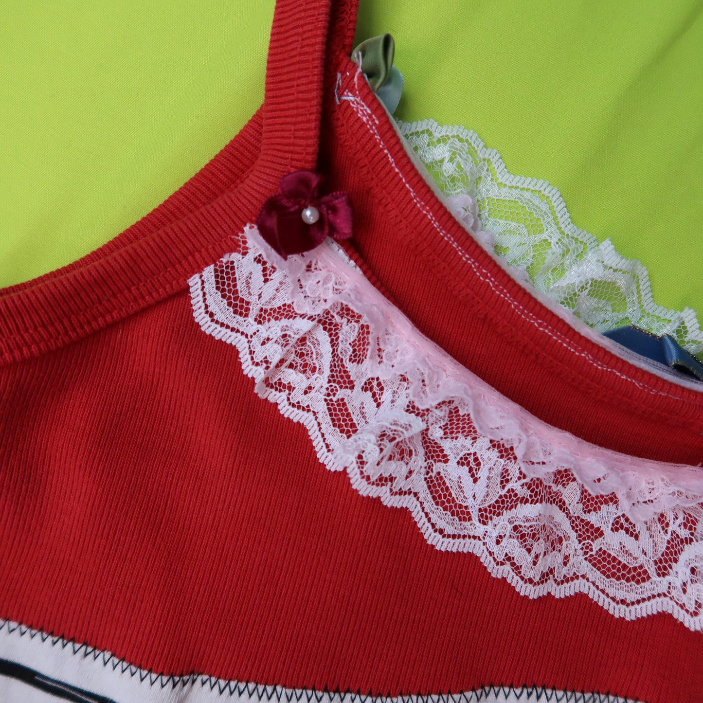 1OF1 “Fragile and Dangerous” REVERSIBLE Red Patchwork Dress - Small