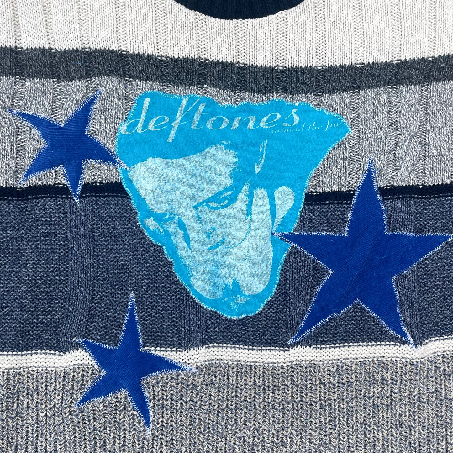1OF1 “Around The Fur” Blue Star Sweater - XL