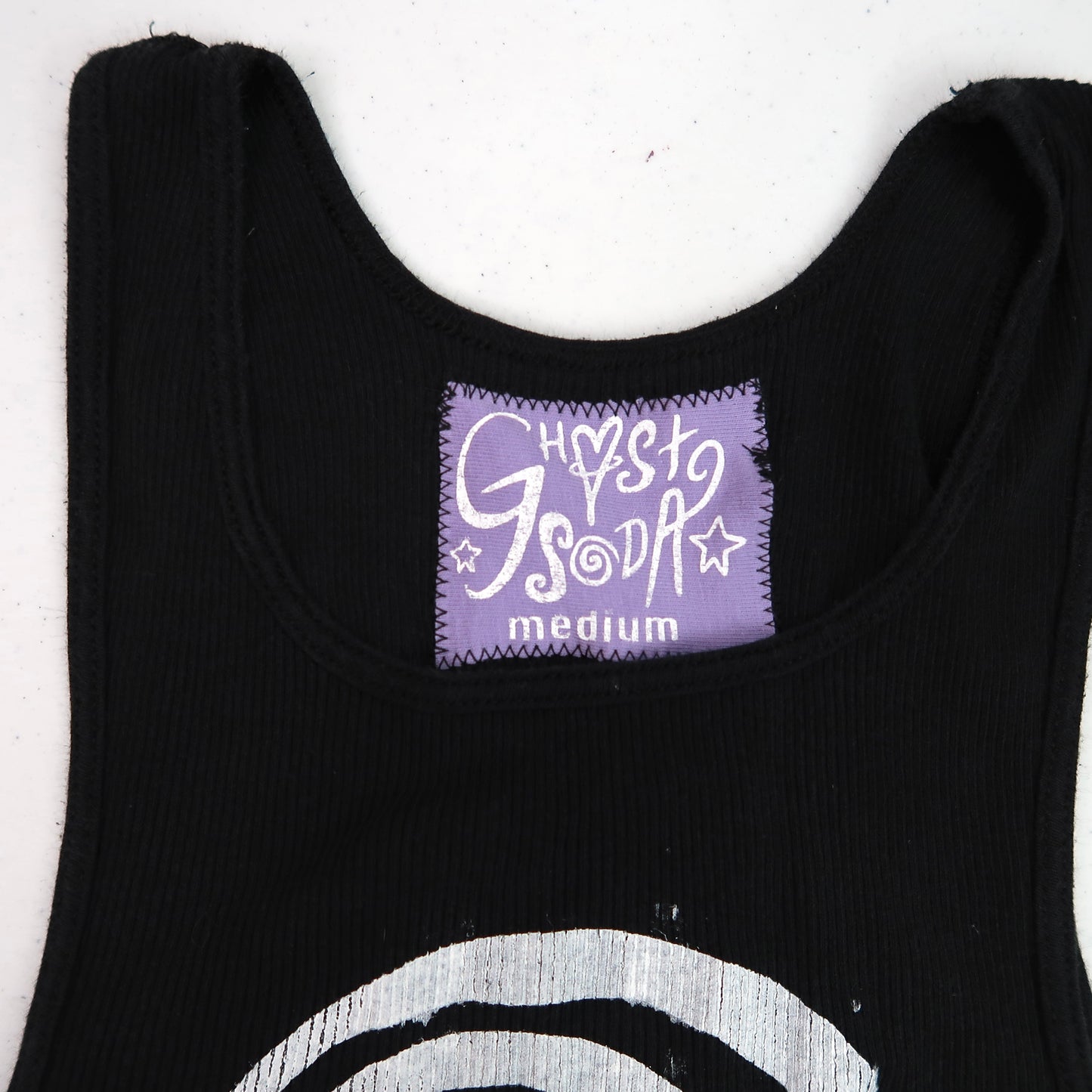 "I See All" (Melted Visions) Black Ribbed Tank - Medium
