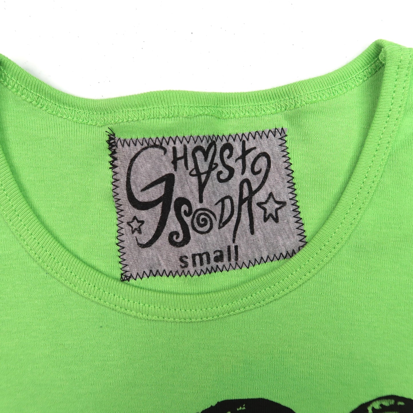 "Melted Visions" Green Baby Tee (Black Version)