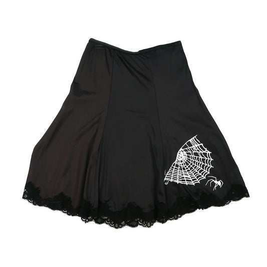 "COBWEB CLUB" Black Slip Skirt - Small