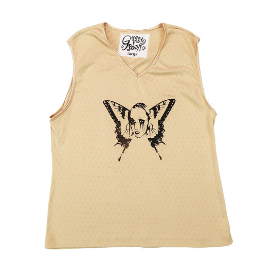 “Weeping Butterfly” Beige Tank - Large
