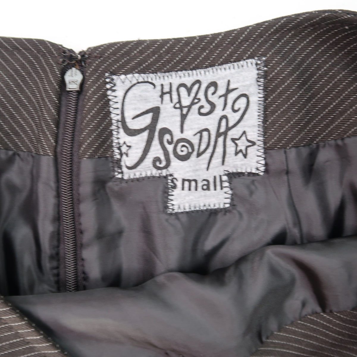 "ROBPAT SKIRT" Ghost Soda Pinstripe Skirt - Small