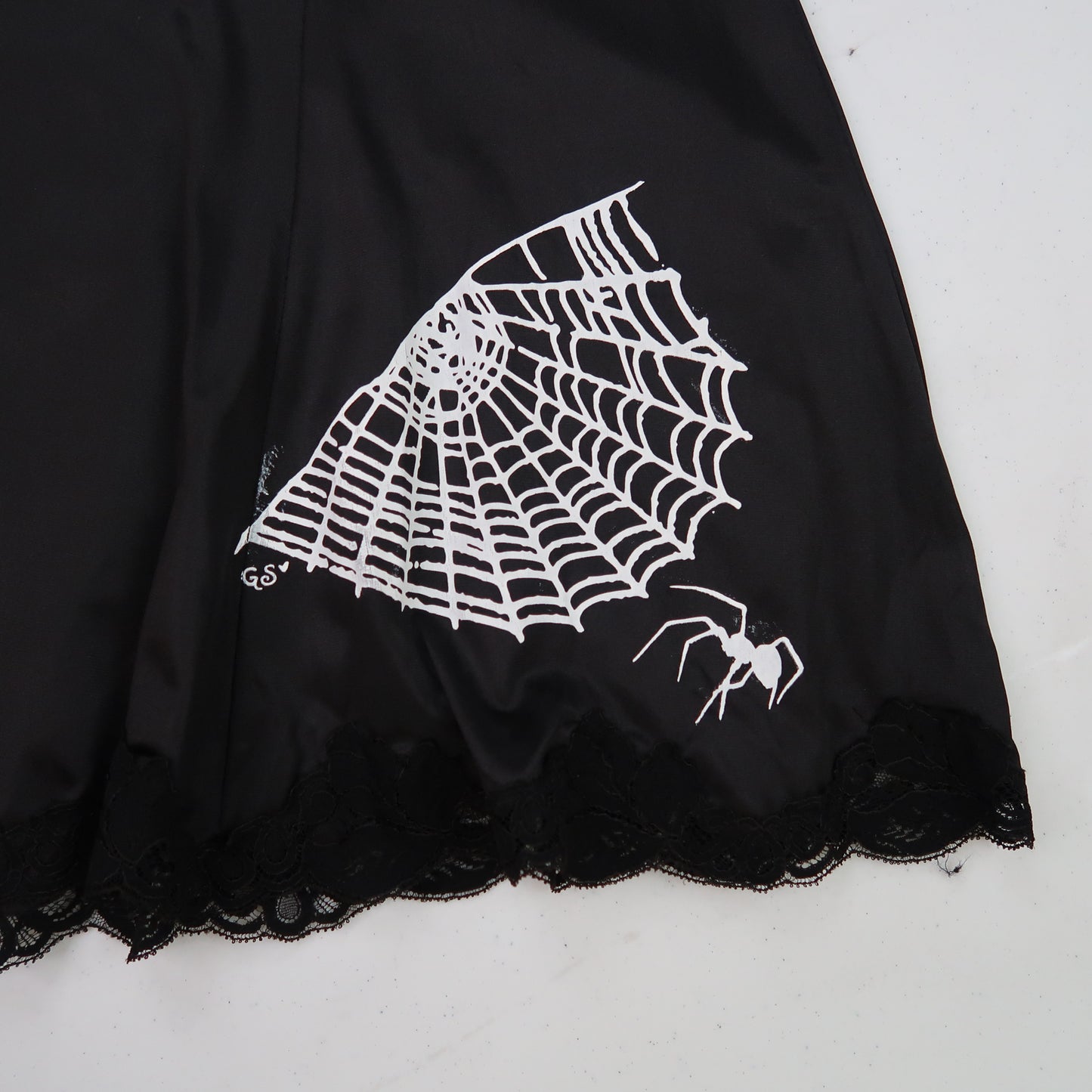 "COBWEB CLUB" Black Slip Skirt - Small
