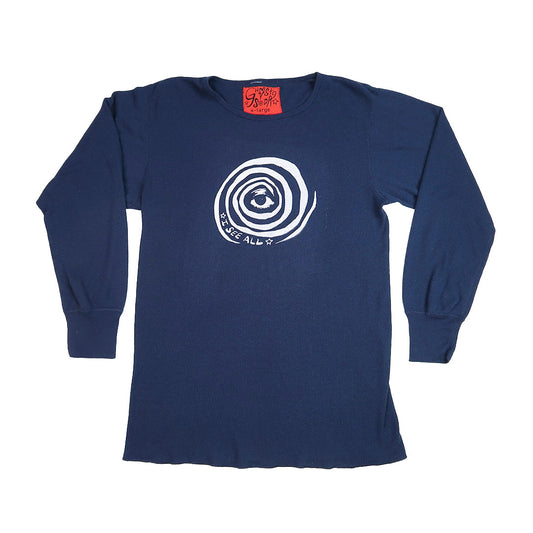 "I See All" (Eye Spiral) Navy Blue Thermal - XL