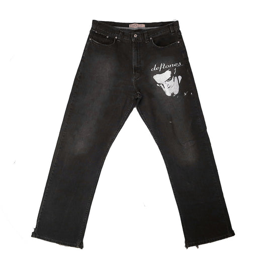 “Around the Fur" Black Distressed Jeans - XL