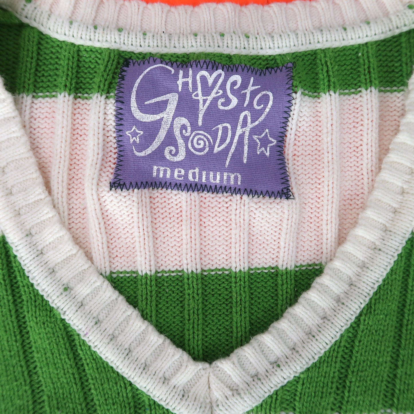 "FREAK SHOW" Ghost Soda Patchwork Sweater - Medium
